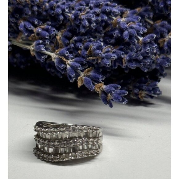 925 STERLING SILVER SAPPHIRE RING SIZE 6 - Picture 4 of 9